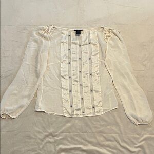 Elegant Cream 100% silk sheer Women's Top